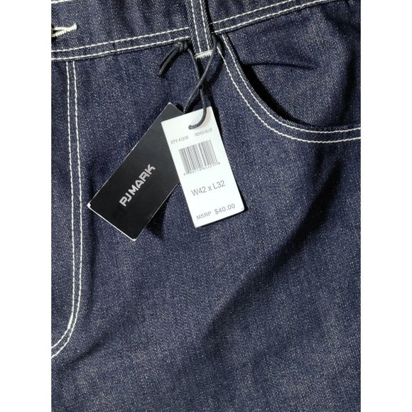 PJ Mark Men Size 42x32 Denim Jeans Relaxed Straight Fit - Picture 2 of 6
